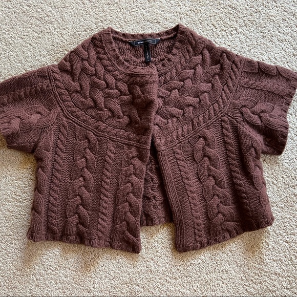 BCBG Maxazria Brown Cropped Bolero Sweater - Picture 5 of 5